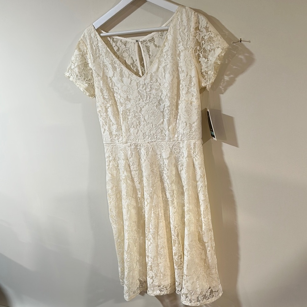 Elegant Cream Lace Dress